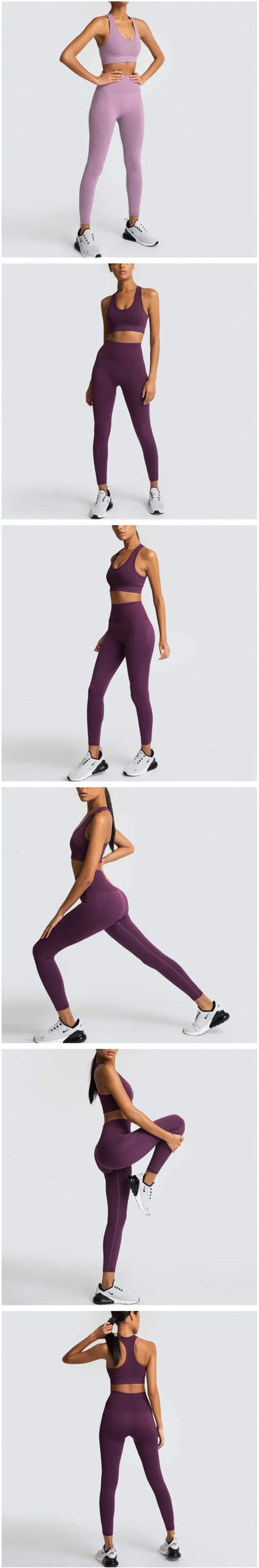 2025 Women's Yoga Set Seamless Sportswear 2-Piece Gym Yoga Clothes Sports Bra + Leggings Running Wear Skinny Sports Set Suits.