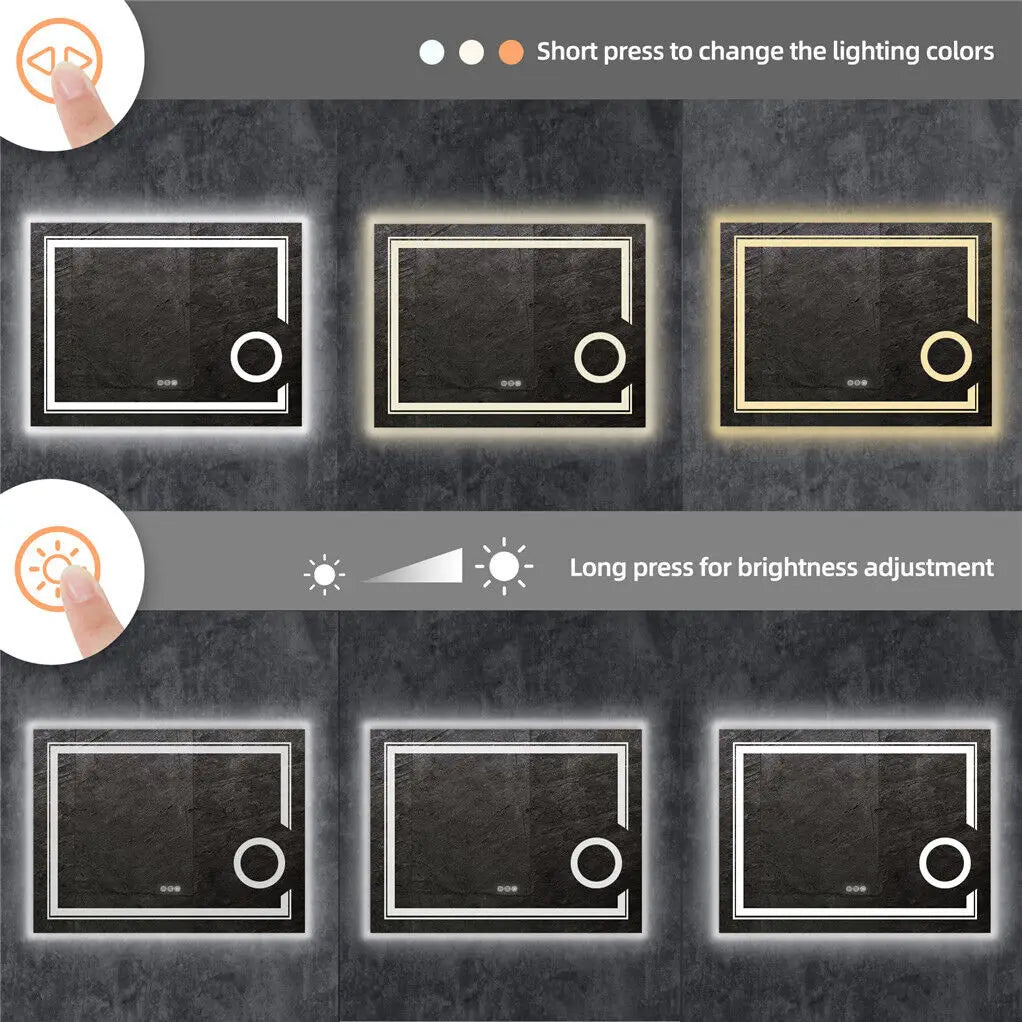 LUVODI LED-Spiegel für Badezimmer, Wandmontage, Vergrößerungsspiegel für Waschraum, Toilette, Dusche, Waschtisch, Make-up, Rasierspiegel