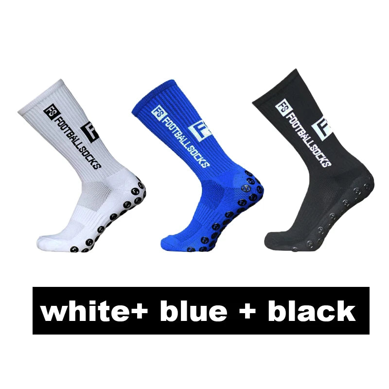 3/1Pair New Style FS Football Socks Round Silicone Suction Cup Grip Anti Slip Soccer Socks Sports Men Women Baseball Rugby Socks.