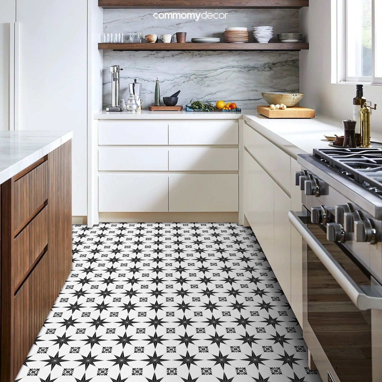 1pc/10pcs Floor Tile Sticker Self Adhesive Floor Sticker Vinyl Non-slip Floor Tile Sticker Wall Sticker Waterproof 20cm x 20cm