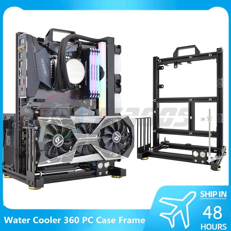 Open Computer Chassis DIY Creative Aluminum Frame Air Water Cooler 360 MOD ATX/ ITX / MATX Frame Desktop Case.