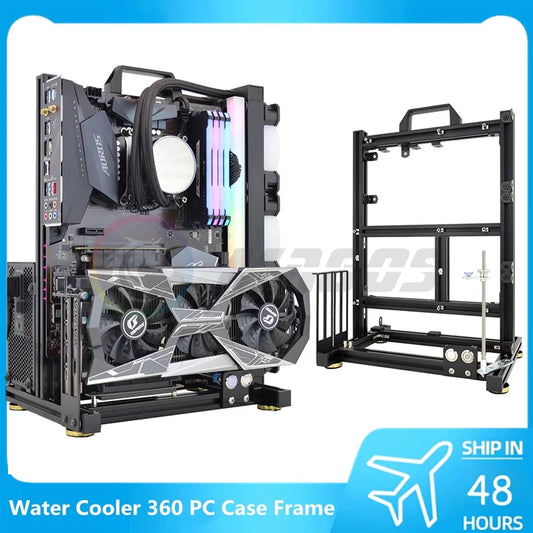 Open Computer Chassis DIY Creative Aluminum Frame Air Water Cooler 360 MOD ATX/ ITX / MATX Frame Desktop Case.