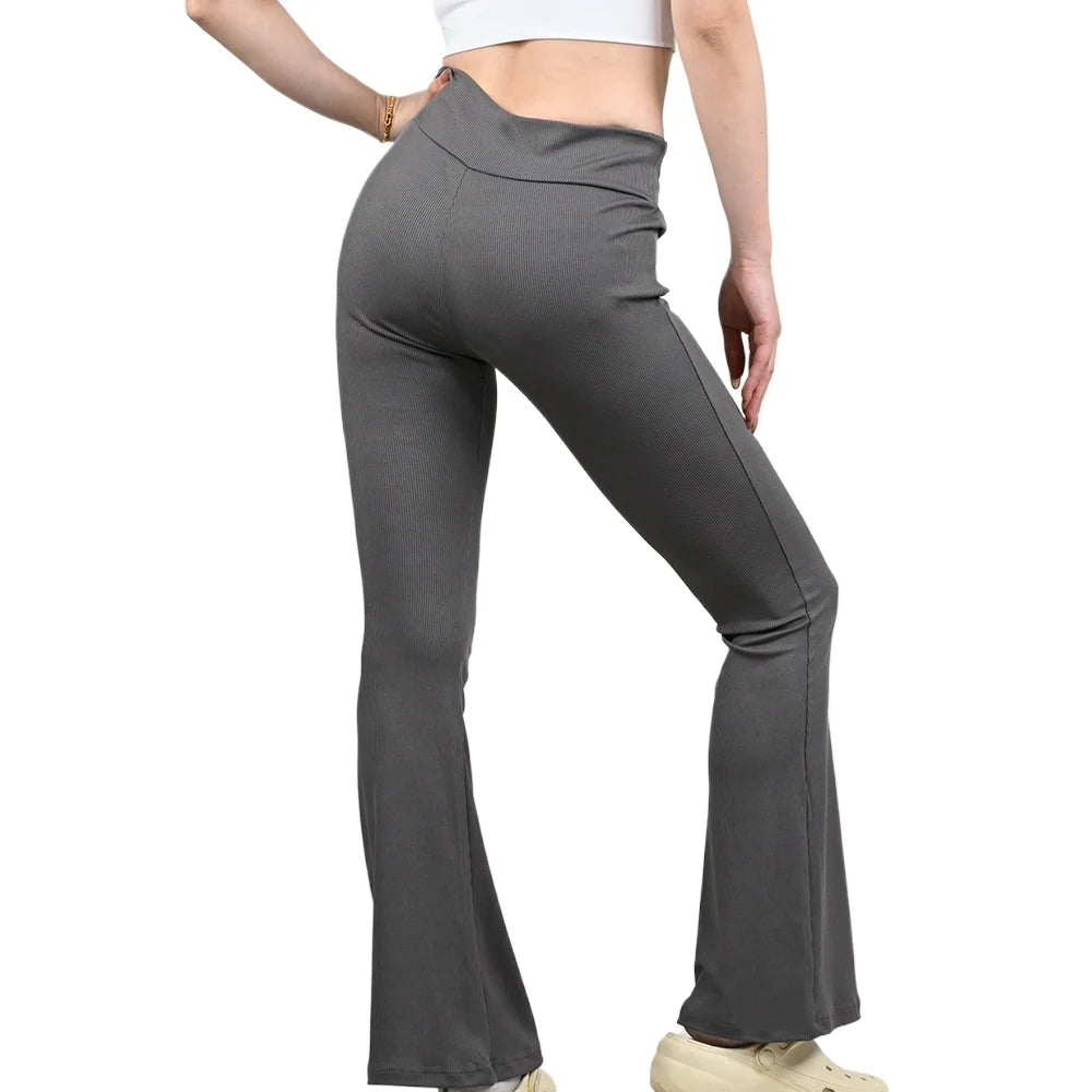 Frauen Flare Leggings Yoga Hosen Famale Hohe Taille Fitness Hosen Mädchen Schlaghosen Yoga Hosen Stretch Gym Casual Sport S-XL.