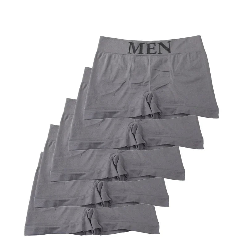 5 Stück hochelastische, atmungsaktive Boxershorts für Herren, bequeme, weiche Unterwäsche, einfarbige Höschen für den täglichen Gebrauch