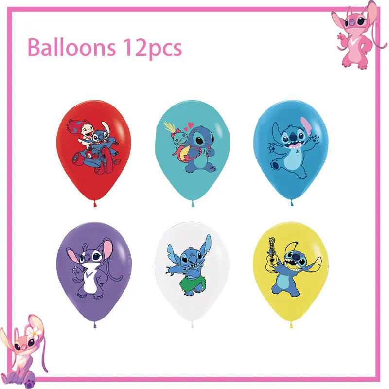 Disney Rosa Stich Geburtstag Party Dekorationen Geschirr Set Tischdecke Hintergrund Banner Für Kinder Geburtstag Dekorationen Lieferungen