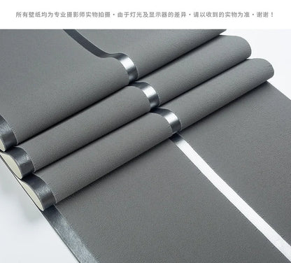 Hirschhaut Samt horizontal gestreifte Tapete Wohnzimmer Schlafzimmer gestreifte Film- und Fernsehwand 3D-Relief verdickte Tapete