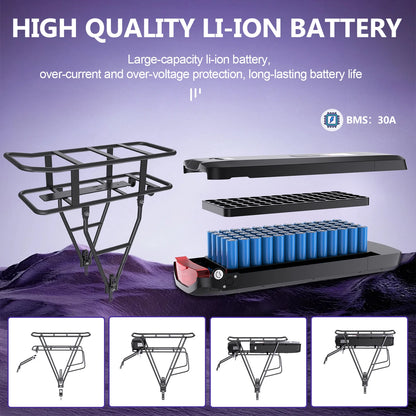 [ON SALE] Hailong Battery Electric Bicycle 21700 18650 Cells Pack 48V 36V 13Ah 52V 20Ah eBike Powerful Lithium Battery for BBS02.