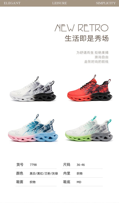Men Running Shoes Mesh Breathable Flat Cushioning Soft Comfortable Sneakers Outdoor Gym Trendy Casual Jogging Shoes for Men.