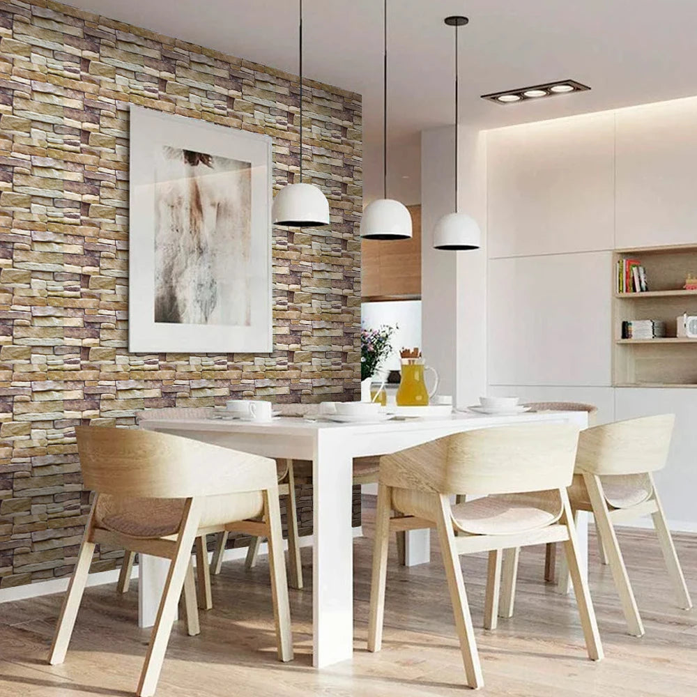 1/10pcs 3D Faux Stone Peel and Stick Wall Panel Self Adhesive Kitchen Tile Backsplash 3D Wall Sticker Tile Sticker 30cm x 30 cm