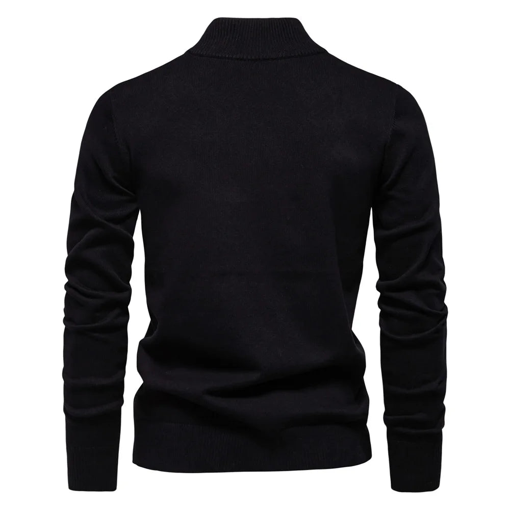 2025 Autumn Men's Sweatwear Warm Pullover Solid Color Half Zipper Casual Sweater Slim Long Sleeve Men's Sweatshirts Winter Top.