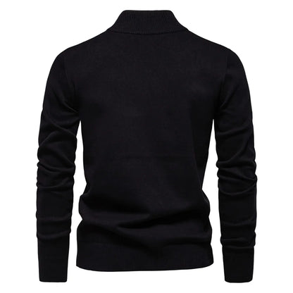 2025 Autumn Men's Sweatwear Warm Pullover Solid Color Half Zipper Casual Sweater Slim Long Sleeve Men's Sweatshirts Winter Top.