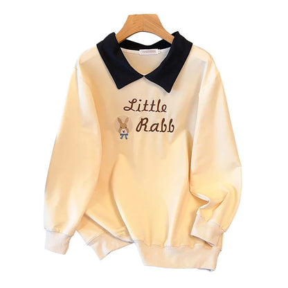 175kg plus size Damen büste Herbst lose Revers Sweatshirt Langarm lässig Top schwarz Aprikose 6xl 7xl 8xl 9xl 10xl 11xl.