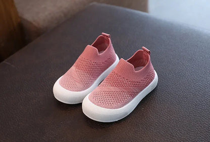 Children Shoes Spring Autumn Kids Sneakers Soft Breathable Mesh Boys Slip-on Shoes Patchwork Color Girls Shoes.