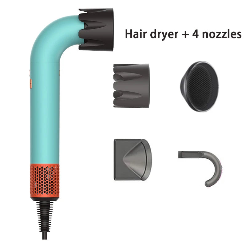 Hair dryer, 1400W high power, quick drying, lightweight body, low noise, comes with multiple types of air nozzles..