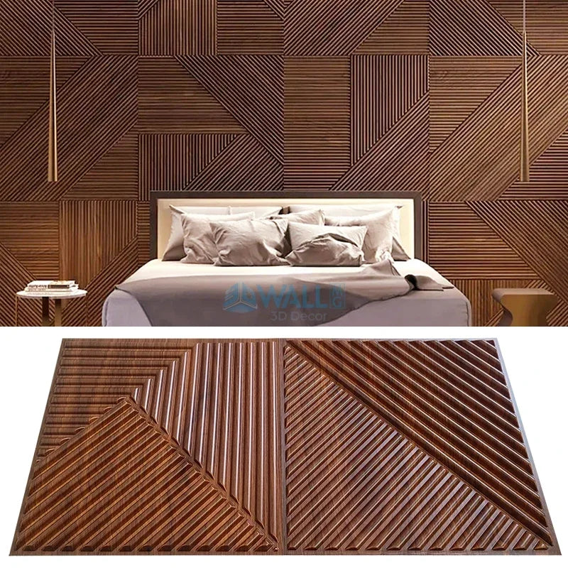12pcs 30cm 3D textured wall panel 3D wall sticker Wood grain wall decor, suitable for living room, hall, bedroom, hotel, office