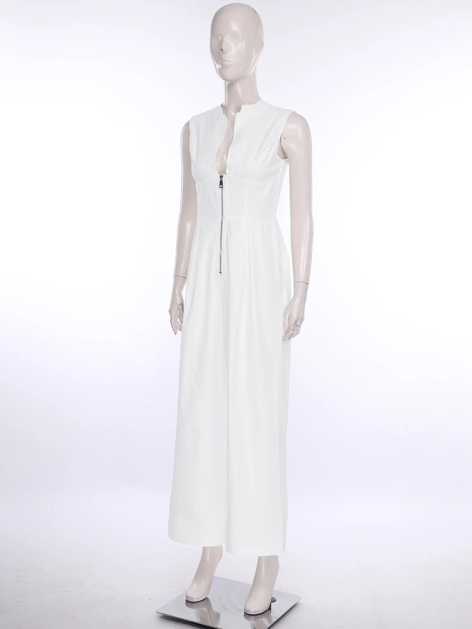 Women High Waist One Piece Sleeveless Jumpsuit Wide Leg Rompers Office Lady Commute Work Casual Dressy Jumpsuits Long Pants.