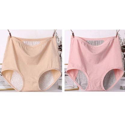 2pcs Girl Menstrual Panties Women's Physiological Briefs Ladies Period Leak Proof Panty High Waist Cotton Underwear