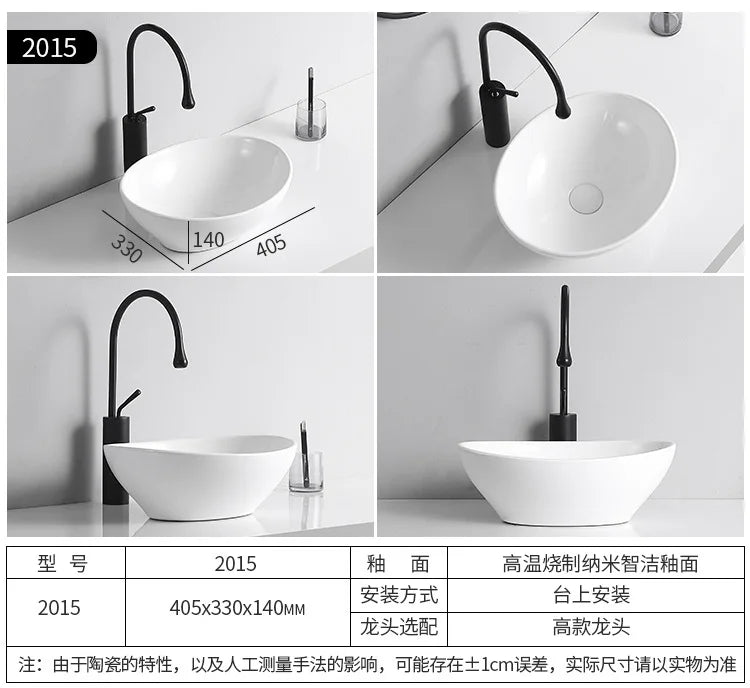 Arbeits platte Waschbecken Seite Entwässerung Keramik Waschbecken Balkon Waschbecken Kunst becken Einzel becken quadratischer Kreis