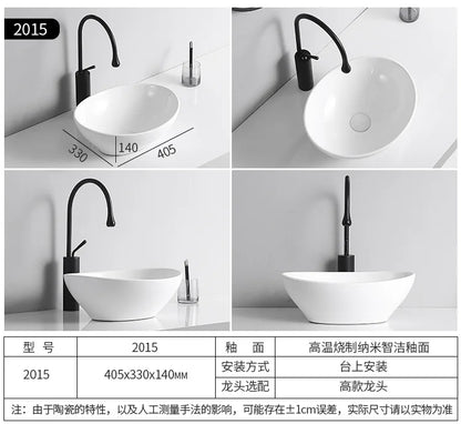 Arbeits platte Waschbecken Seite Entwässerung Keramik Waschbecken Balkon Waschbecken Kunst becken Einzel becken quadratischer Kreis