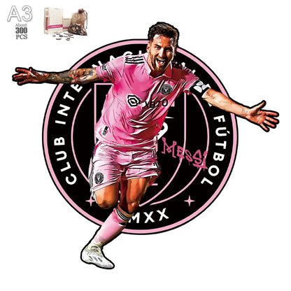 Soccer Player Wooden Puzzle for Football Fan Sports Star Wood Jigsaw Advanced Difficulty A3 A4 Size Puzzles