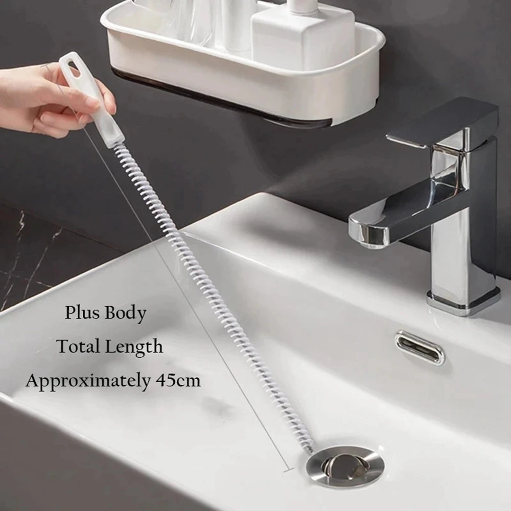 Pipe Dredging Brush Bathroom Hair Sewer Sink Cleaning Brush Drain Cleaner Flexible Cleaner Clog Plug Hole Remover Tool.