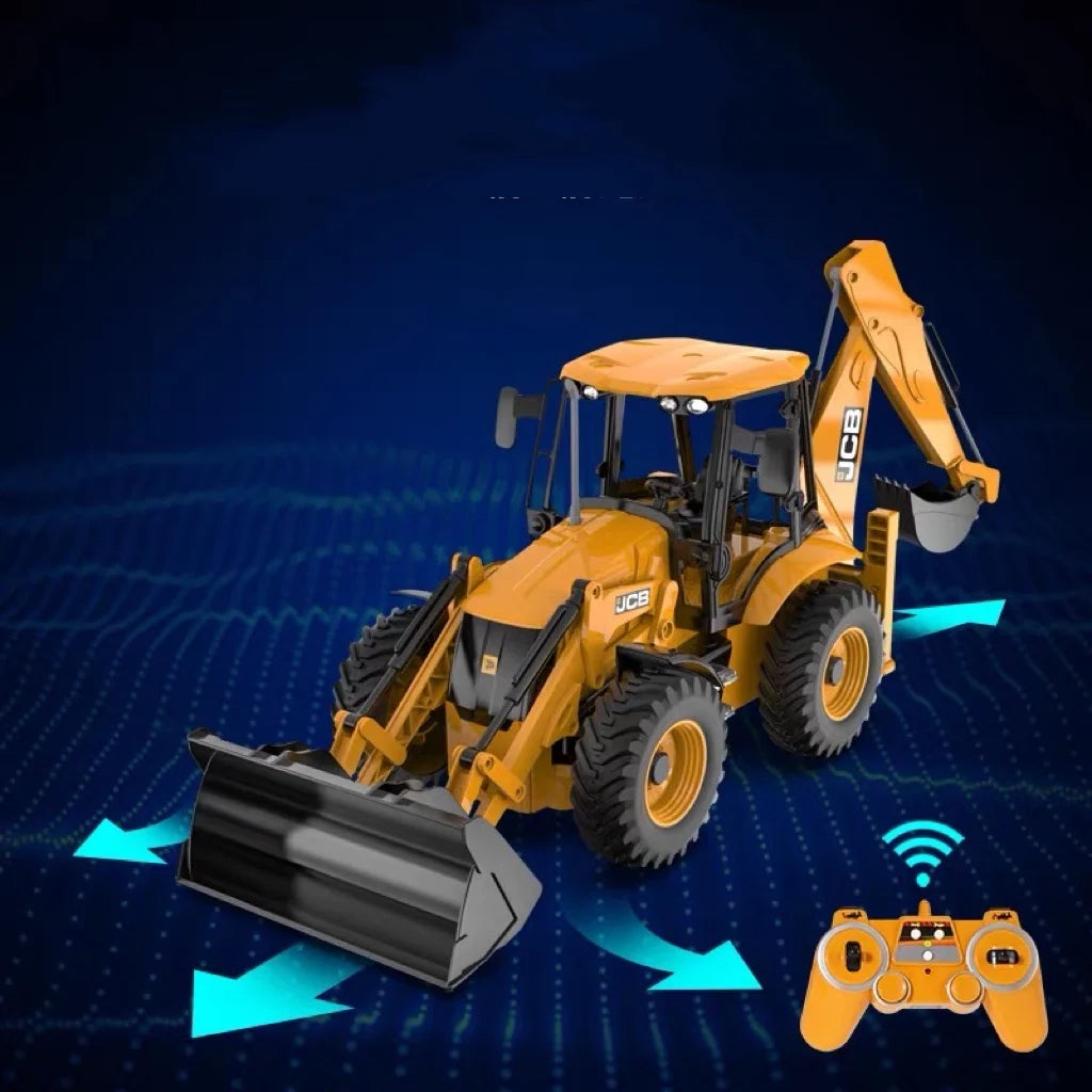 Double E E589 RC Excavator 1/20 2.4G 11CH Remote Control Cars Trucks Backhoe Loader Light Sound Construction Truck JCB Model.