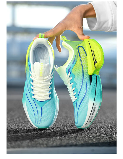 Men's Running Shoes Carbon Plate Racing Marathon Athletic Shoes Cushioned Comfortable Road Sneakers Teenage Training Shoes