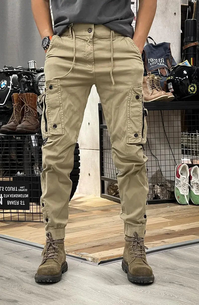 American Style Men's Workwear Pants Straight Leg Outdoor Tactical Casual Trousers Spring Autumn Cross-Border Loose Fit Long Pant.