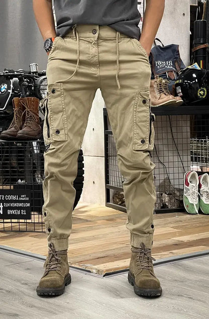 American Style Men's Workwear Pants Straight Leg Outdoor Tactical Casual Trousers Spring Autumn Cross-Border Loose Fit Long Pant.