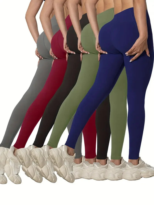 Nahtlose Damen-Leggings mit Taschen, einfarbig, hohe Taille, Po-Lifting-Strumpfhose, schlanke elastische Leggings, Sportbekleidung.