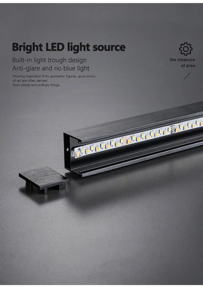 Schwarz Kronleuchter quadratische Schlafzimmer Lampen Wohnzimmer Lampe LED Deckenleuchte Nordic minimalistische kreative LED Deckenleuchte Streifen Lichter