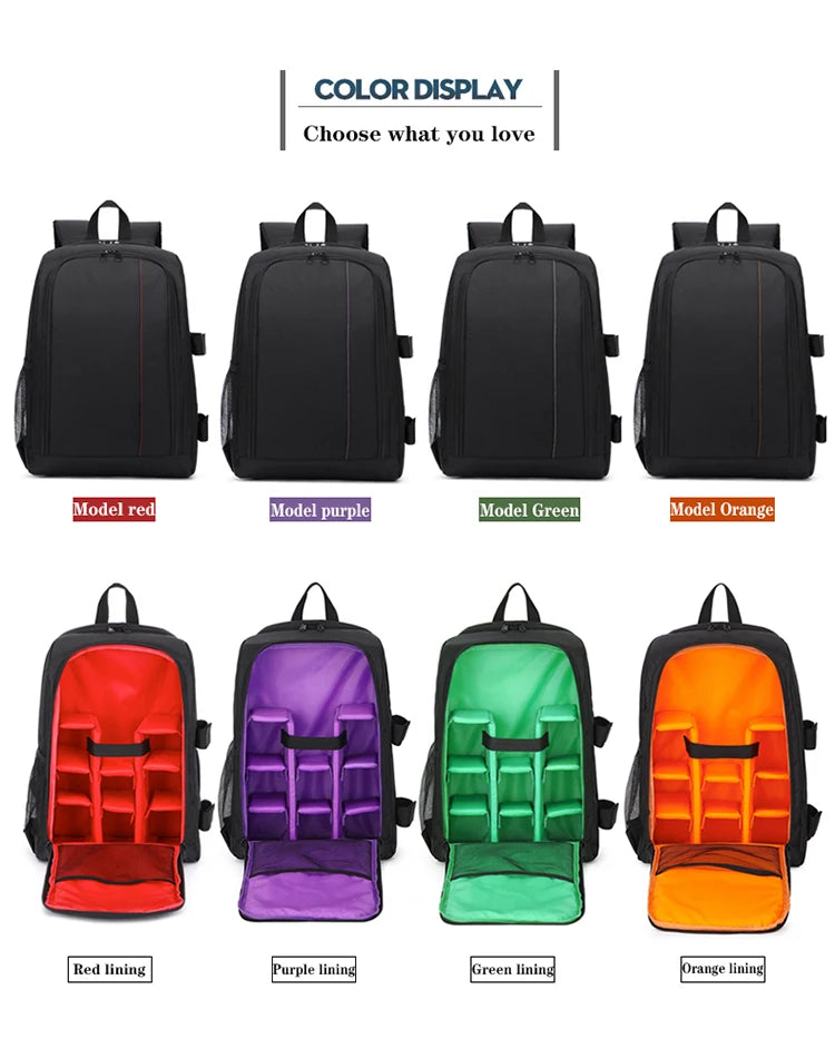 SLR digital camera backpack outdoor large capacity SLR camera bag 15.6-inch laptop backpack can accommodate SLR cameras and mult.