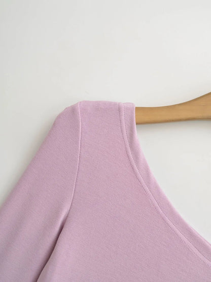 Women One Shoulder Long Sleeve Top Tee Tshirt.