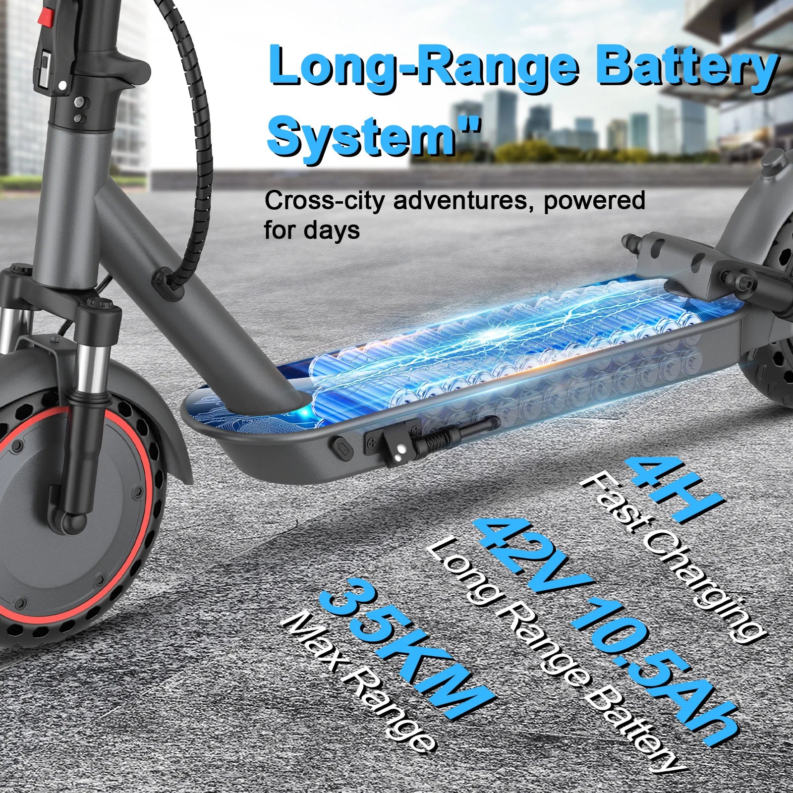 ATSANT LP10 Electric Scooter 500W Powerful Motor 42V10.5Ah 35KM/H 35KM Long Range 10Inch Tyre with APP Shock Absorbing EScooter.