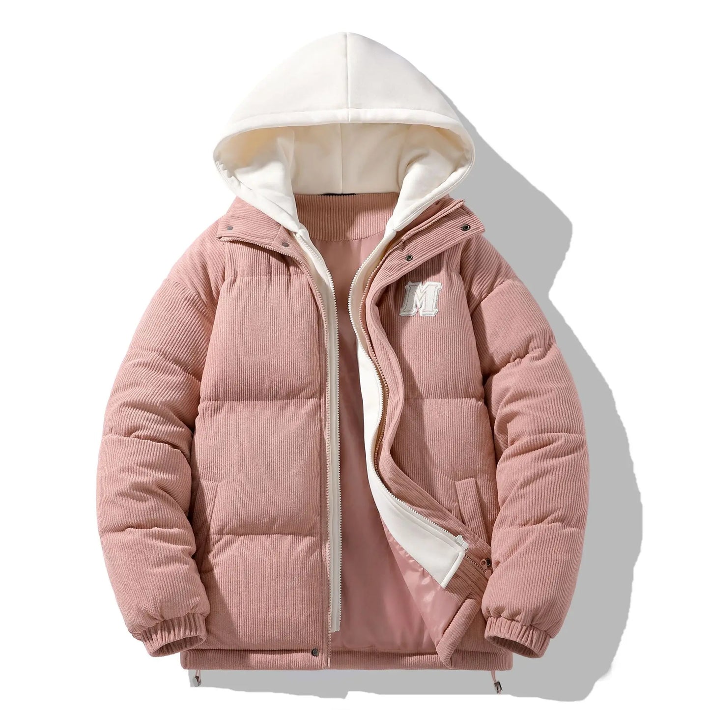 Japanese and Korean Winter Men's Thick Hooded Cotton Jacket Short Corduroy Cotton Jacket Trendy Warm Cotton Jacket Versatile.