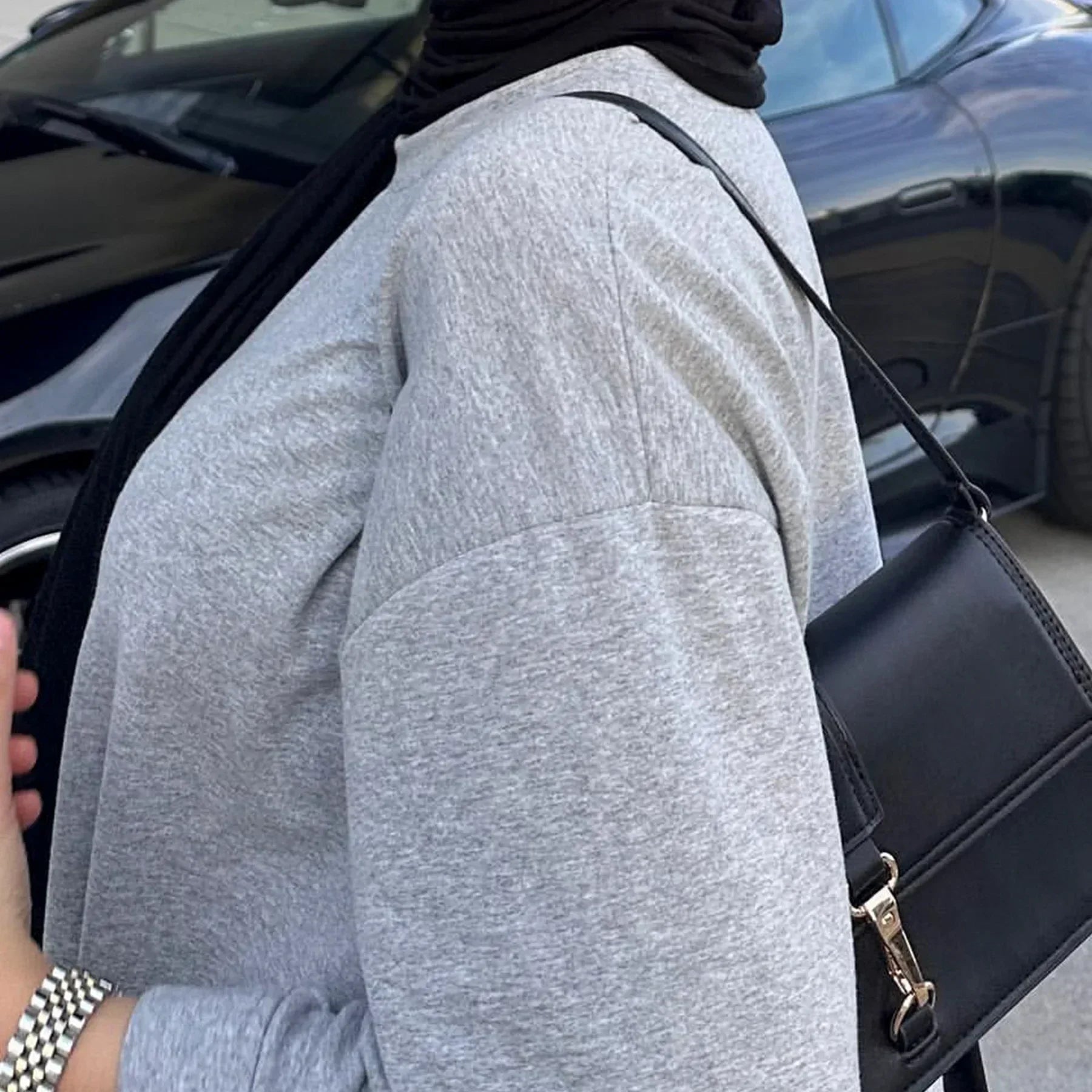 Casual Muslim Abaya Sweatshirt Long Dress for Women Daily Wear Plain Loose Abayas Islam Clothing Ramadan Eid Dubai Turkey Arabic.