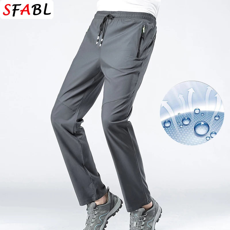 5XL High Stretch Outdoor Sport Hiking Pants Men Zipper Pockets Trousers Men Summer Thin Quick Dry Men's Pants Trekking Fishing