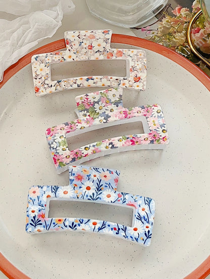 1/3/4/6 Pcs Medium Hair Claw Clips for Women Girls, Pink Strong Hold Matte Square Hair Clips for Thick Thin Hair