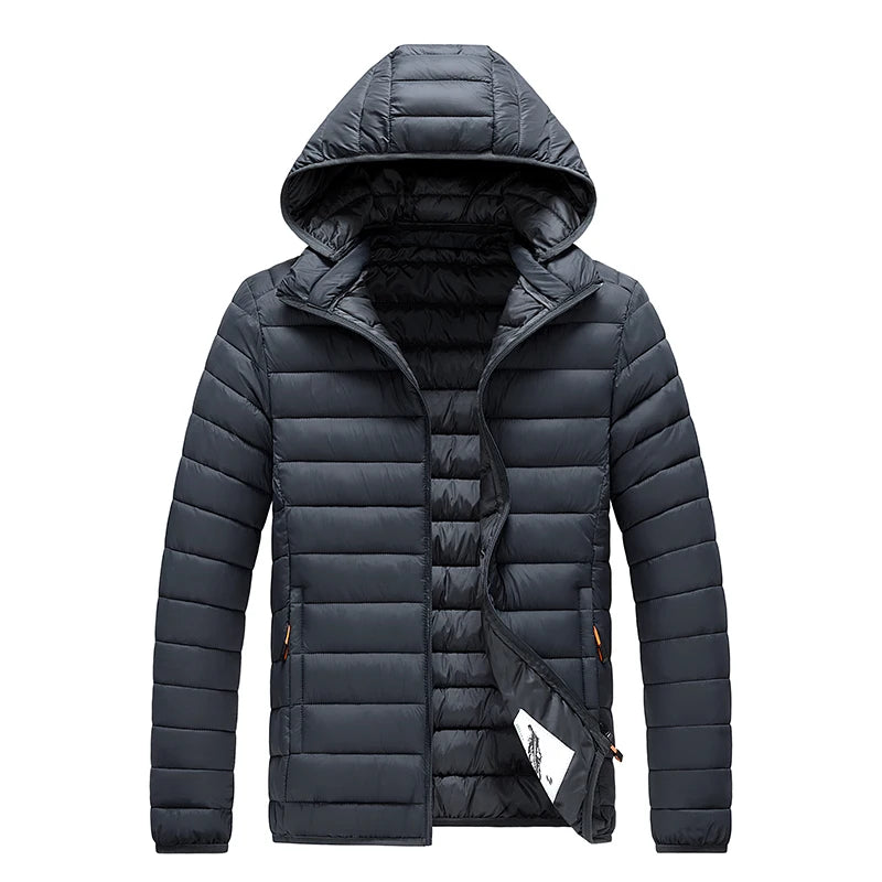 Men Parka Autumn Winter Warm Waterproof Jackets and Coats Mens Hooded Casual Outwear Detachable Hat Black Parkas Coat Male.