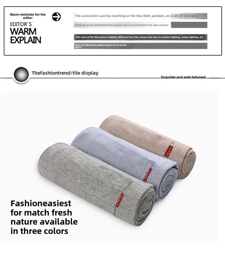 Summer Thin Men's Casual Pants Straight-Leg Loose-Fit Linen Trousers Youth Men's Pants Direct From Manufacturer Wholesale.