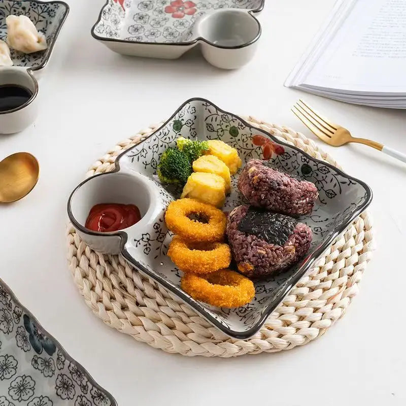 8/10Inch French Vintage Rose Ceramic Plate European Style Dinner Dishe Plates Salad Dessert Dinner Dish Household Art Tableware.