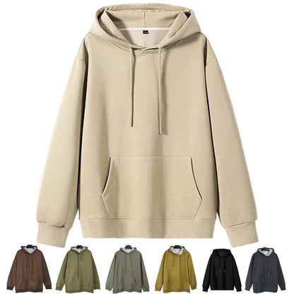 470G-570G HeavyWeight Cotton New Autumn Casual Men's Top Solid Color Loose Pullover Hoodies Sweatshirt Long-Sleeve Men Clothing.