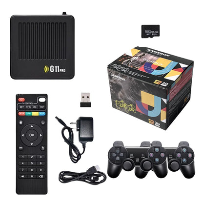 G11 Pro Retro Game Box 10000+ Built-in Classic Games HD Video Console Support Wireless Controllers for Retro Gaming Enthusiasts.