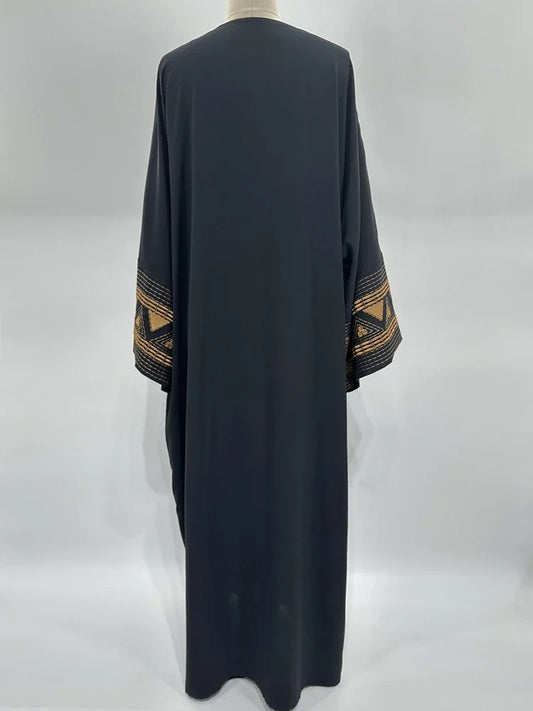 White Black Open Batwing Kimono Abaya Dubai  Islam Muslim Dress For Women Kebaya Kaftan Robe Musulmane Caftan Marocain Femme.