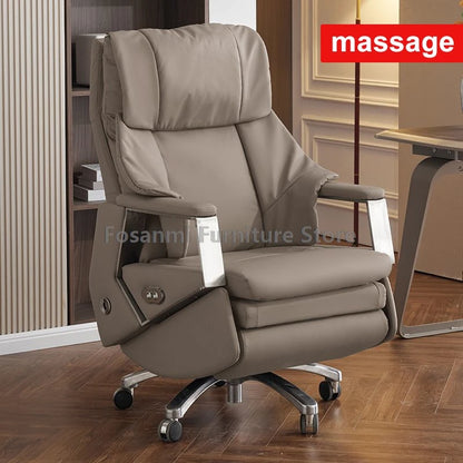 Ergonomischer Büro-Elektrostuhl, verstellbare Rücklehne und Höhe, Leder-Computerstuhl, Gamer Home, bequeme drehbare Schreibtischstühle