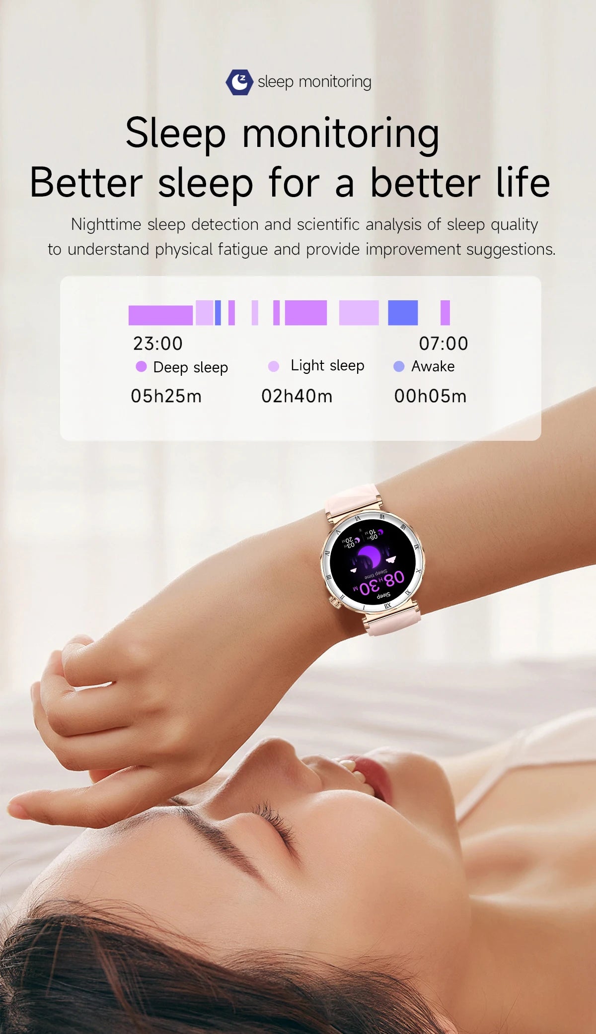 LIGE Luxury 1.19” AMOLED Screen Smart Watch Women Health Monitor Women's Wristwatch Bluetooth Call Waterproof Ladies Smartwatch.