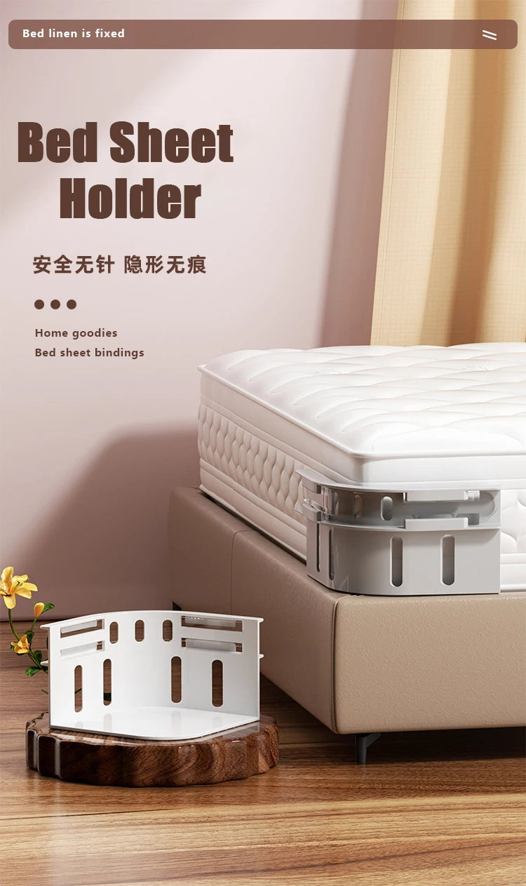 4Pcs Bed Sheet Holder Sheet Ties Multifunctional use Heavy Duty Bedsheet Corner Tightener Clip Bedspread fixing.