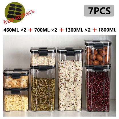 Dry Food Storage Box Food Containers Transparent Stackable Kitchen Spaghetti Noodles Sealed Tank Cans Organizers Bottles