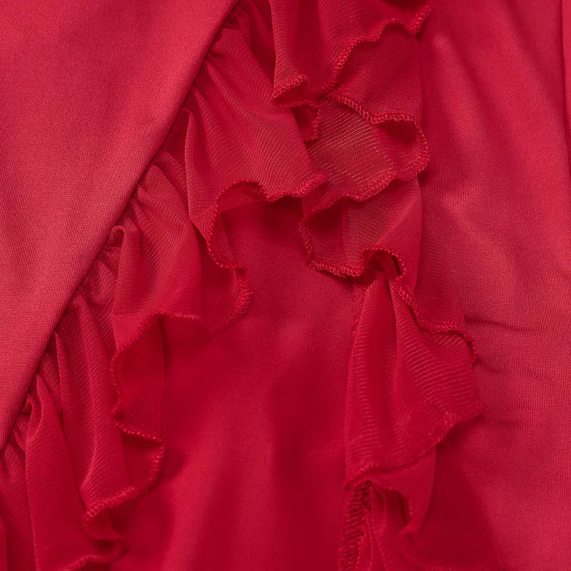 Mode Bodycon Split Unregelmäßige Rüschen 2025, Sommer Frauen Sexy Backless Ärmellose Kleider Hohe Taille Elegante Halter Party Kleid