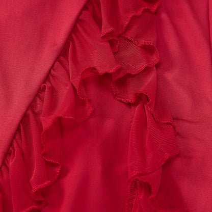 Mode Bodycon Split Unregelmäßige Rüschen 2025, Sommer Frauen Sexy Backless Ärmellose Kleider Hohe Taille Elegante Halter Party Kleid